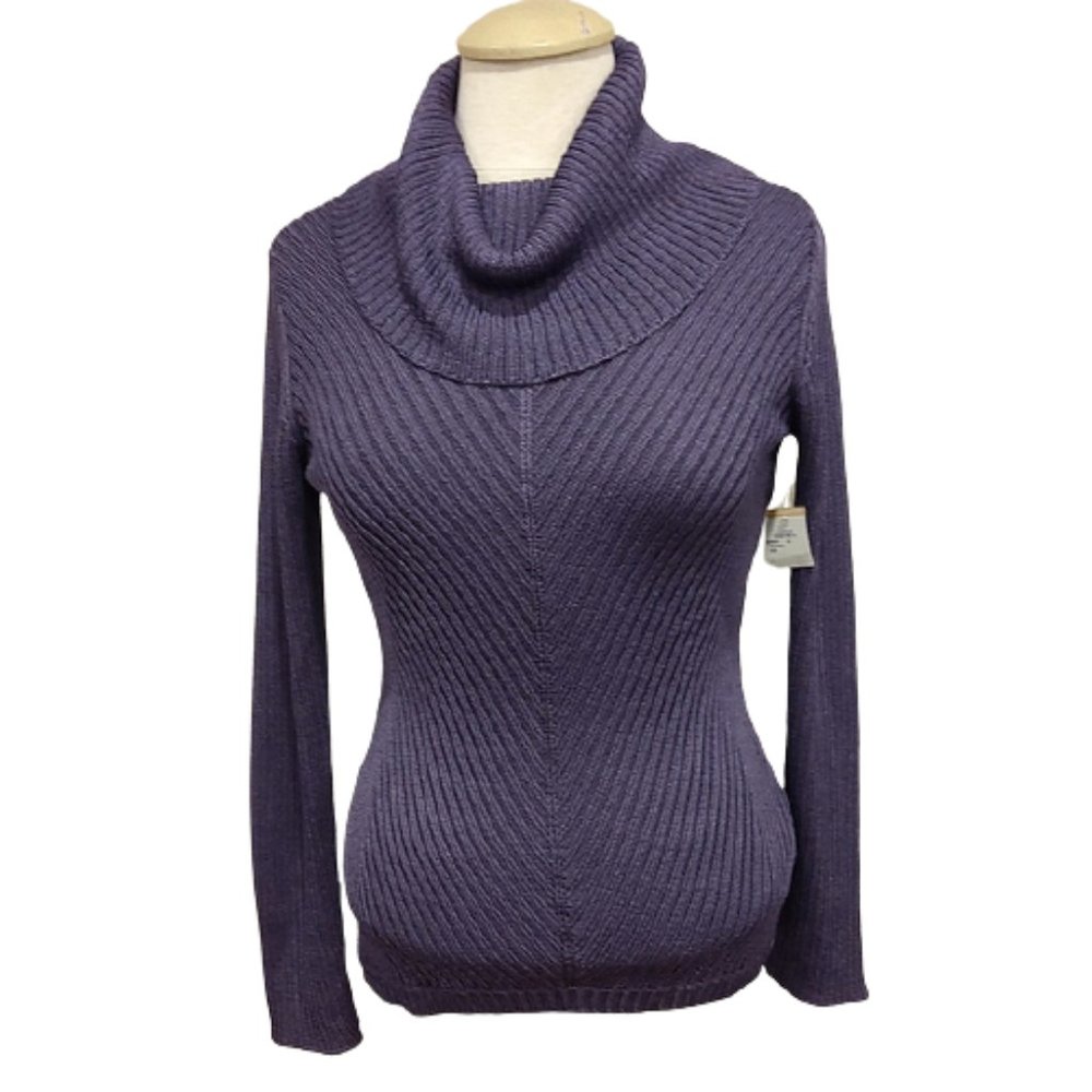 Jones New York Collection Cowl Neck Amethyst Sweater NEW Sz. SP